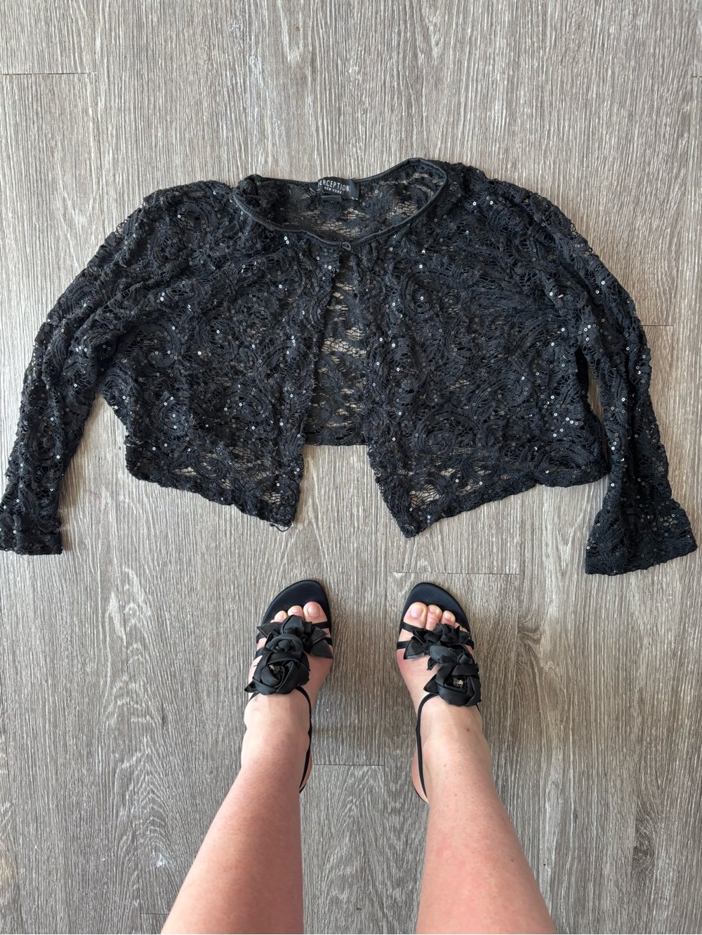 Perception New York Women's Black Lace Blouse